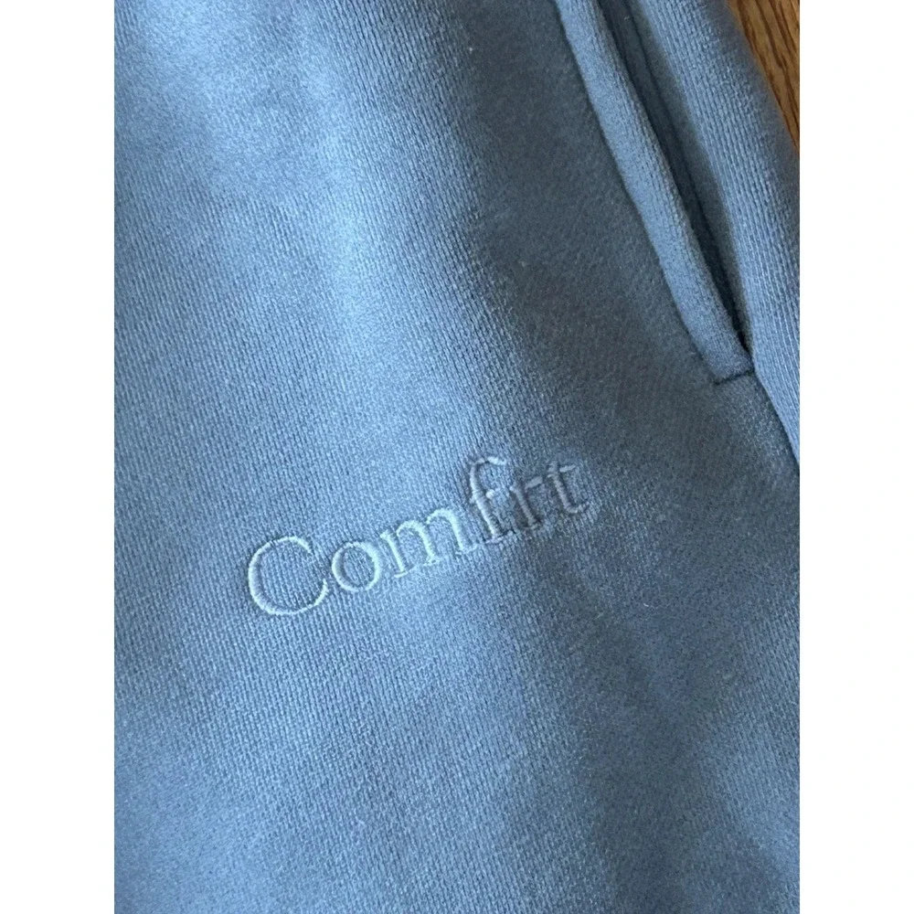 Comfrt Fleece Jogger Sweatpants Unisex Adult L Blue Pockets - Picture 3 of 5